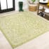 JONATHAN Y Lighting 5' x 5' Polypropylene Bohemian Indoor/Outdoor Square Area Rug Green / Cream