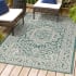 JONATHAN Y Lighting Santa Monica 7-3/4' x 10' Polypropylene Abstract, Border, and Geometric Indoor/Outdoor Rectangular Area Rug Blue / Gray