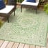 JONATHAN Y Lighting Santa Monica 9' x 12' Polypropylene Botanical, Traditional, and Vintage Indoor/Outdoor Area Rug Cream / Green