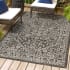 JONATHAN Y Lighting Santa Monica 3' x 5' Polypropylene Abstract, Border, and Geometric Indoor/Outdoor Rectangular Area Rug Black / Gray