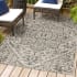 JONATHAN Y Lighting Santa Monica 4' x 6' Polypropylene Abstract and Geometric Indoor/Outdoor Rectangular Area Rug Black / Gray