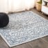 JONATHAN Y Lighting Santa Monica 5-1/4' x 5-1/4' Polypropylene Vintage Indoor/Outdoor Area Rug Gray / Navy