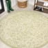 JONATHAN Y Lighting 5' Polypropylene Vintage Indoor/Outdoor Round Area Rug Green / Cream