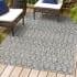 JONATHAN Y Lighting Santa Monica 7-3/4' x 10' Polypropylene Moroccan & Tribal, Southwestern, and Trellis Indoor/Outdoor Rectangular Area Rug Light Gray / Navy