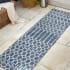 JONATHAN Y Lighting 2' x 8' Polypropylene Moroccan Indoor/Outdoor Rectangular Area Rug Navy / Beige