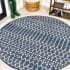 JONATHAN Y Lighting 5' Polypropylene Moroccan Indoor/Outdoor Round Area Rug Navy / Beige