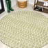 JONATHAN Y Lighting 5' Polypropylene Moroccan Indoor/Outdoor Round Area Rug Light Green / Cream