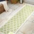 JONATHAN Y Lighting 2' x 8' Polypropylene Moroccan Indoor/Outdoor Rectangular Area Rug Green / Cream