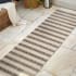 JONATHAN Y Lighting Santa Monica 2-1/4' x 10' Polypropylene Striped Indoor / Outdoor Rectangle Area Rug Beige / Brown