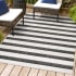 JONATHAN Y Lighting Santa Monica 4' x 6' Polypropylene Striped Indoor / Outdoor Rectangle Area Rug Black / Cream