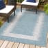 JONATHAN Y Lighting SANTA MONICA 3' x 5' Polypropylene Abstract Indoor/Outdoor Area Rug Blue / Ivory