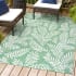 JONATHAN Y Lighting Santa Monica 4' x 6' Polypropylene Botanical Indoor/Outdoor Rectangular Area Rug Cream / Green