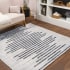JONATHAN Y Lighting Santa Monica 6-1/2' x 6-1/2' Geometric, Moroccan & Tribal, and Striped Indoor/Outdoor Square Area Rug Ivory / Black