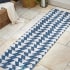 JONATHAN Y Lighting Santa Monica 2-1/4' x 8' Polypropylene Geometric, Transitional Indoor / Outdoor Rectangle Area Rug Ivory / Blue