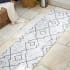 JONATHAN Y Lighting Santa Monica 2-1/4' x 10' Polypropylene Transitional Indoor / Outdoor Rectangle Area Rug Ivory / Black