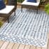 JONATHAN Y Lighting Santa Monica 7-3/4' x 10' Polypropylene Transitional Indoor / Outdoor Rectangle Area Rug Ivory / Blue