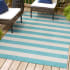 JONATHAN Y Lighting 8' x 10' Polypropylene Striped Indoor/Outdoor Rectangular Area Rug Aqua / Cream