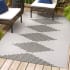 JONATHAN Y Lighting 8' x 10' Polypropylene Striped Indoor/Outdoor Rectangular Area Rug Light Gray / Black