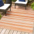 JONATHAN Y Lighting 8' x 10' Polypropylene Striped Indoor/Outdoor Rectangular Area Rug Orange / Cream