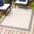 JONATHAN Y Lighting 4' x 6' Polypropylene Border Indoor/Outdoor Rectangular Area Rug Cream / Black