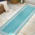 JONATHAN Y Lighting Santa Monica 2' x 8' Polypropylene Border Indoor/Outdoor Runner Aqua / Light Gray