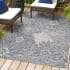 JONATHAN Y Lighting 5' x 8' Polypropylene Botanical Indoor/Outdoor Rectangular Area Rug Navy / Gray