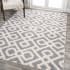 JONATHAN Y Lighting Santa Theresa 4' x 6' Shag Polypropylene Trellis Indoor Rectangular Area Rug Cream / Gray