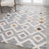 JONATHAN Y Lighting Santa Theresa 4' x 6' Shag Polypropylene Trellis Indoor Rectangular Area Rug Multi / Gray