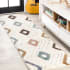 JONATHAN Y Lighting Santa Theresa 2-1/4' x 8' Shag Polypropylene Geometric and Trellis Indoor Runner Multi / Cream