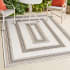JONATHAN Y Lighting Savannah 3-1/4' x 5' Polypropylene Border and Striped Indoor/Outdoor Rectangular Area Rug Black / Cream