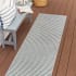 JONATHAN Y Lighting Savannah 2' x 8' Polypropylene Animal Print and Striped Indoor/Outdoor Runner Navy / Cream