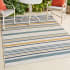 JONATHAN Y Lighting Savannah 3-1/4' x 5' Polypropylene Geometric and Striped Indoor/Outdoor Rectangular Area Rug Cream / Navy