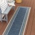 JONATHAN Y Lighting Savannah 2' x 8' Polypropylene Border and Geometric Indoor/Outdoor Runner Cream / Navy