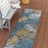 JONATHAN Y Lighting Savannah 2' x 8' Polypropylene Palm Leaves and Paisley Indoor/Outdoor Runner Cream / Navy