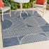 JONATHAN Y Lighting Savannah 3-1/4' x 5' Polypropylene Abstract, Geometric, and Striped Indoor/Outdoor Rectangular Area Rug Navy / Cream
