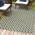 JONATHAN Y Lighting Tuscan Sun 4' x 6' Polypropylene Geometric and Plaid Indoor/Outdoor Area Rug Green / Cream