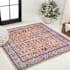 JONATHAN Y Lighting Washable 5-1/4' x 5-1/4' Border Indoor Square Area Rug Multi