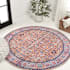JONATHAN Y Lighting Washable 6' x 6' Border Indoor Round Area Rug Multi