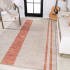 JONATHAN Y Lighting Washable 4' x 6' Polypropylene Striped Indoor Rectangular Area Rug Ivory / Pink