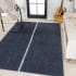 JONATHAN Y Lighting Washable 5-1/4' x 8' Polypropylene Striped Indoor Rectangular Area Rug Navy / Ivory