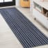 JONATHAN Y Lighting Washable 2' x 8' Polypropylene Striped Indoor Runner Navy / Ivory