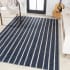 JONATHAN Y Lighting Washable 7-3/4' x 10' Polypropylene Striped Indoor Rectangular Area Rug Navy / Ivory