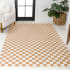 JONATHAN Y Lighting Washable 3' x 5' Chenille Geometric, Plaid, and Traditional Indoor Rectangular Area Rug Gold / Cream