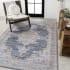 JONATHAN Y Lighting Washable 4' x 6' Chenille Border and Southwestern Indoor Rectangular Area Rug Dark Gray / Yellow