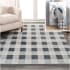 JONATHAN Y Lighting Washable 5-1/4' x 7-1/2' Polyester Plaid Indoor Rectangular Area Rug Light Gray / Dark Gray / Cream