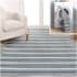 JONATHAN Y Lighting Washable 7-3/4' x 10' Polyester Striped Indoor Rectangular Area Rug Cream / Dark Gray
