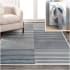 JONATHAN Y Lighting Washable 5-1/4' x 7-1/2' Polyester Striped Indoor Rectangular Area Rug Dark Gray / Cream