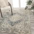 JONATHAN Y Lighting Washable 7-3/4' x 10' Polyester Border and Traditional Indoor Rectangular Area Rug Blue / Cream