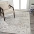 JONATHAN Y Lighting Washable 7-3/4' x 10' Polyester Border Indoor Rectangular Area Rug Light Gray / Brown