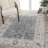 JONATHAN Y Lighting Washable 4' x 6' Polyester Border Indoor Rectangular Area Rug Dark Gray / Cream